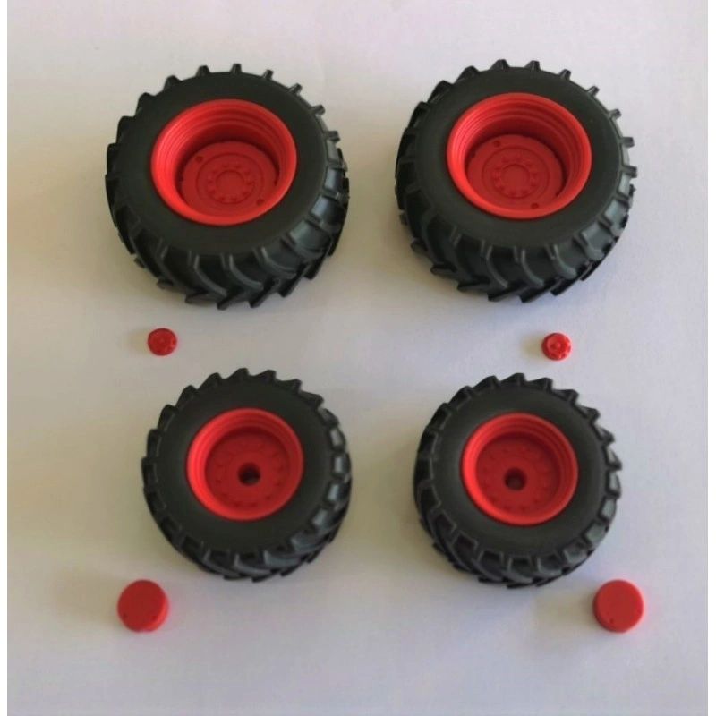 04272-NJ Red Set of 4 Agricultural wheels Artisan32 farm machinery 1:32 scale Agrarian Image 7