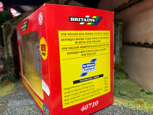 40710 Vintage Britains Ifor Williams Dual Purpose Livestock Trailer 1:32 scale boxed obsolete