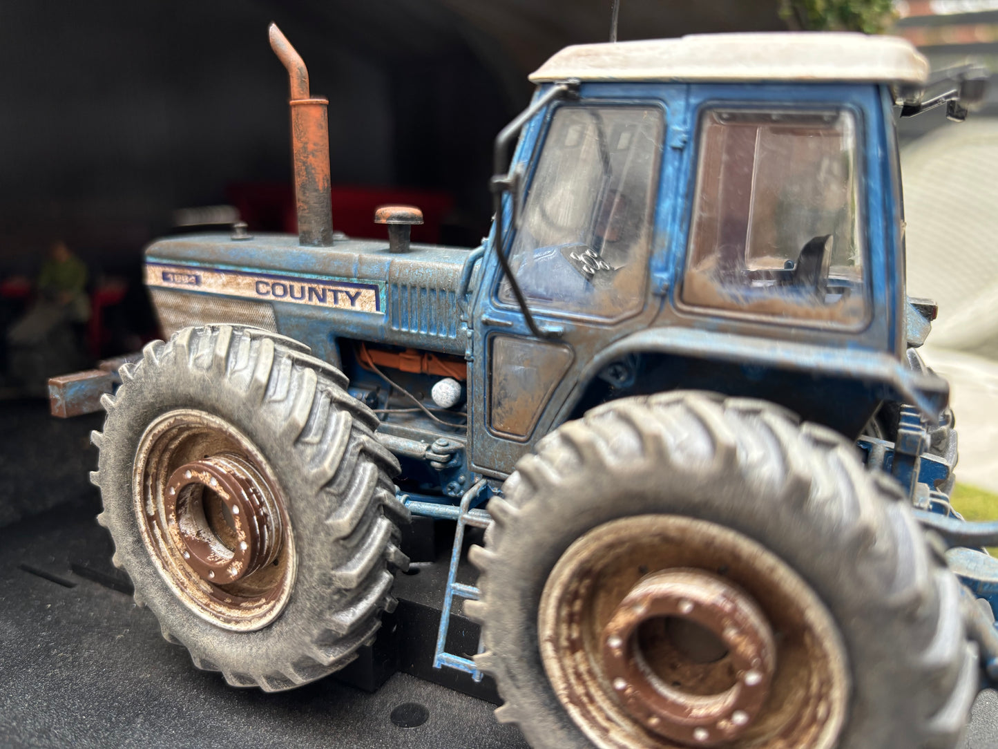 Prestige Weathered Well used County 1884 Tractor Conversion 1:32 scale wheel weights