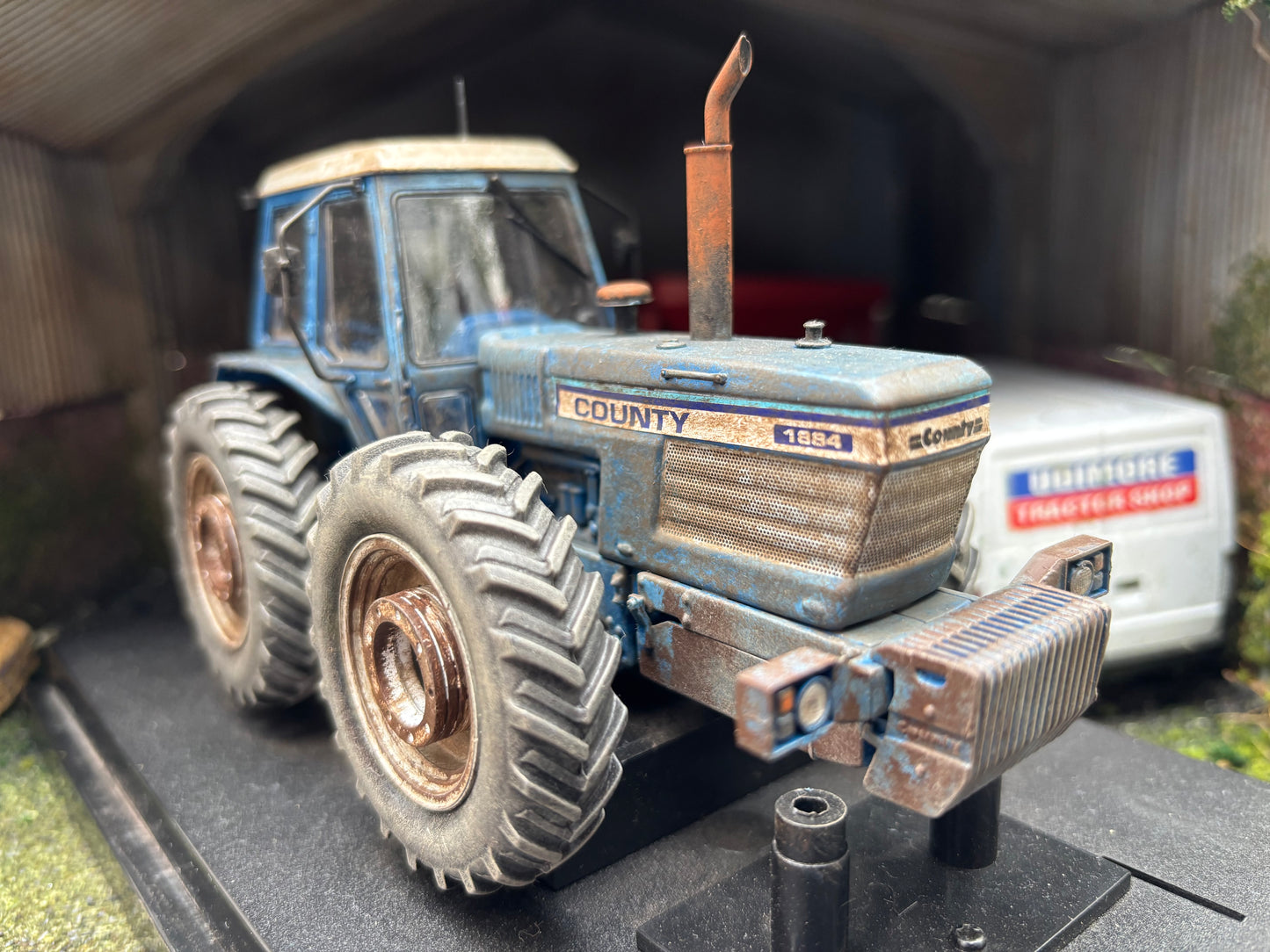 Prestige Weathered Well used County 1884 Tractor Conversion 1:32 scale wheel weights