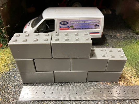 04828-9 9 Stackable Concrete Blocks Artisan32 farm machinery 1:32 scale Wall Diorama