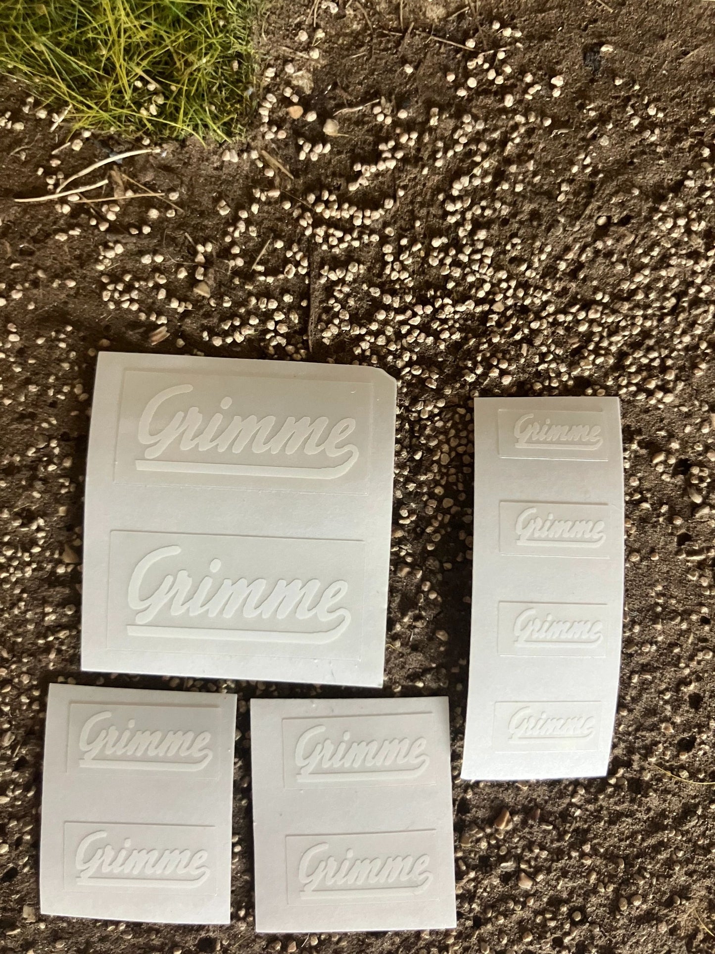 1:32 scale High quality vinyl 10 decals White Grimme harvester cultivator farm machinery stickers 1:32 scale Image