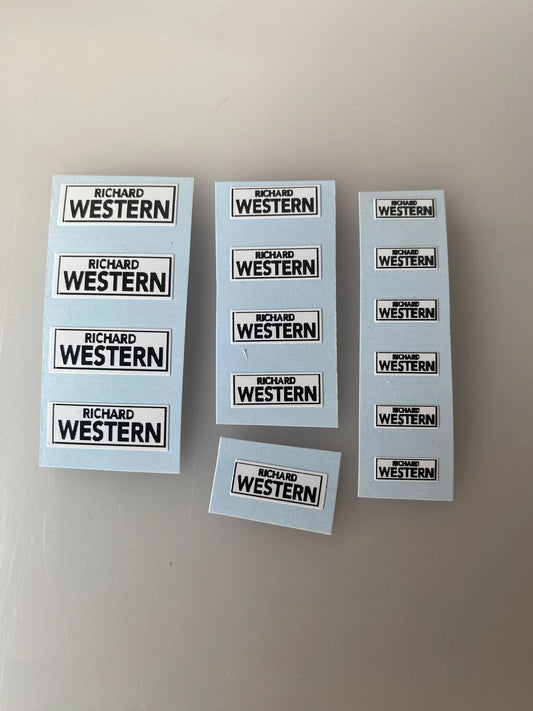 1:32 scale High quality vinyl 15 sticker set x Richard Western trailers machinery decals Image 2