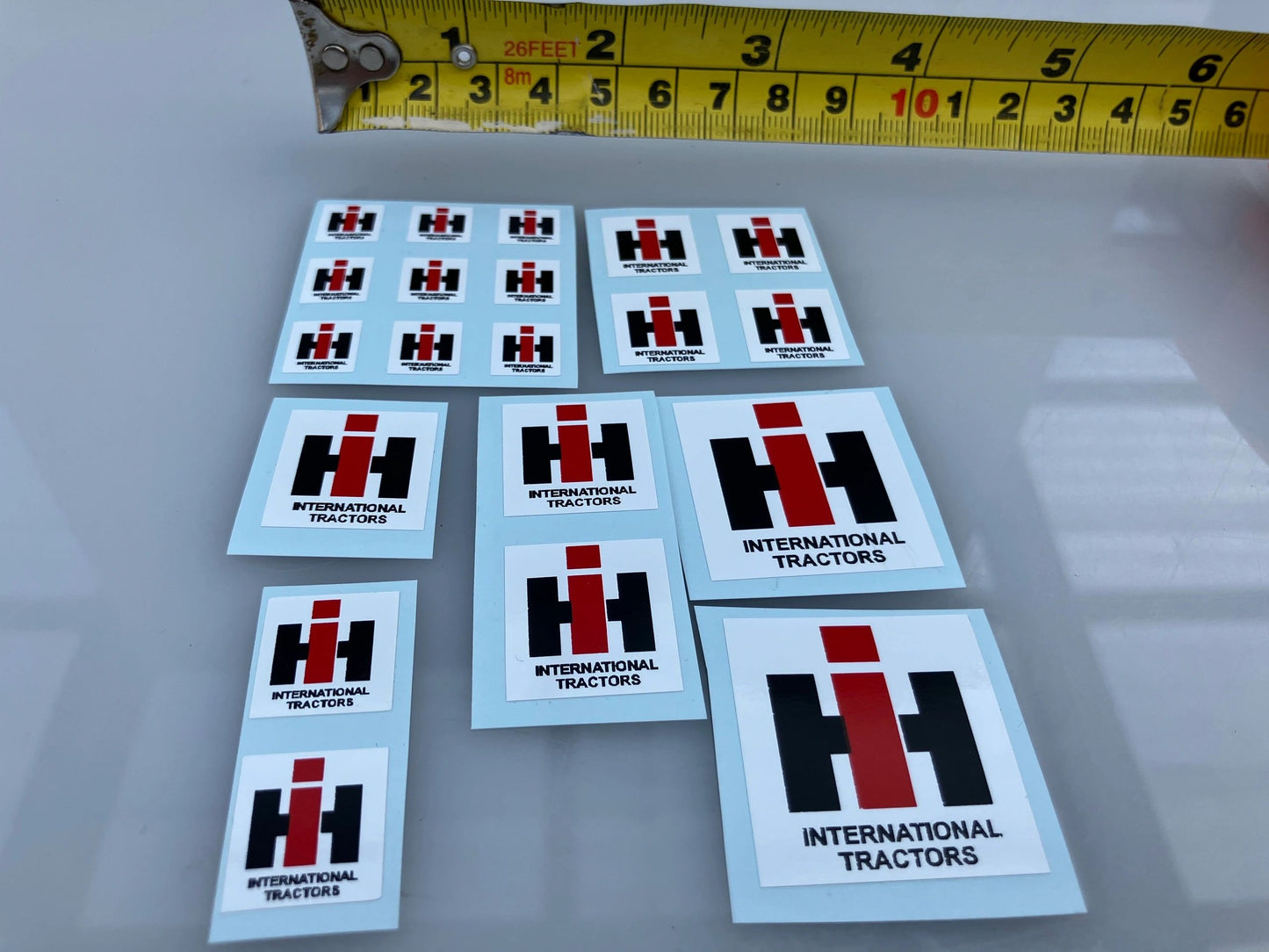 1:32 scale High quality vinyl 20 x IH International Harvester Agricultural Tractor trailer farm machinery decals Image