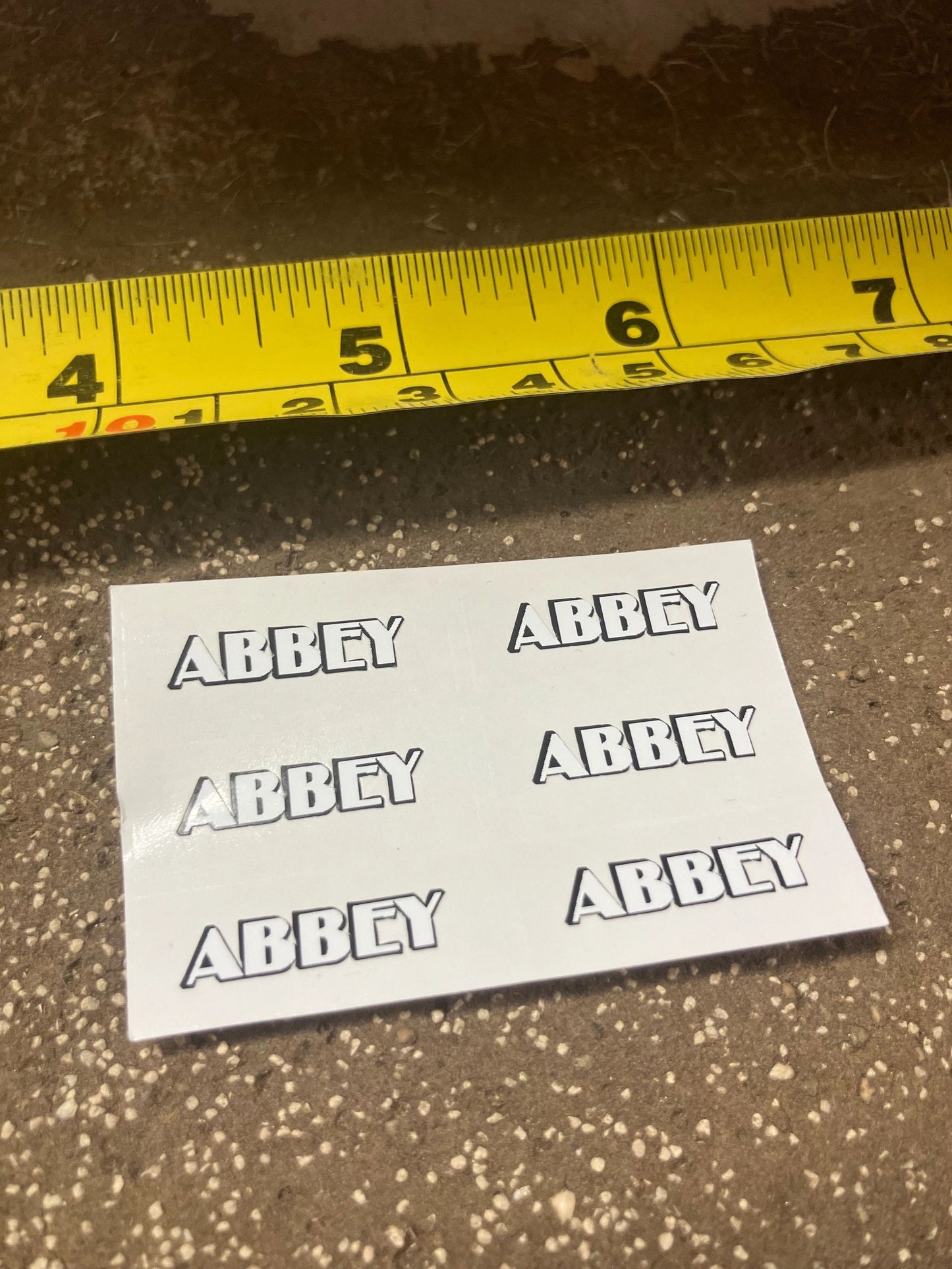 1:32 scale High quality vinyl 6 white sticker set x Abbey farm machinery spreader tanker decals Image
