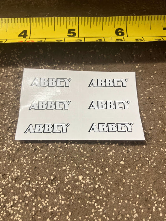 1:32 scale High quality vinyl 6 white sticker set x Abbey farm machinery spreader tanker decals Image 2
