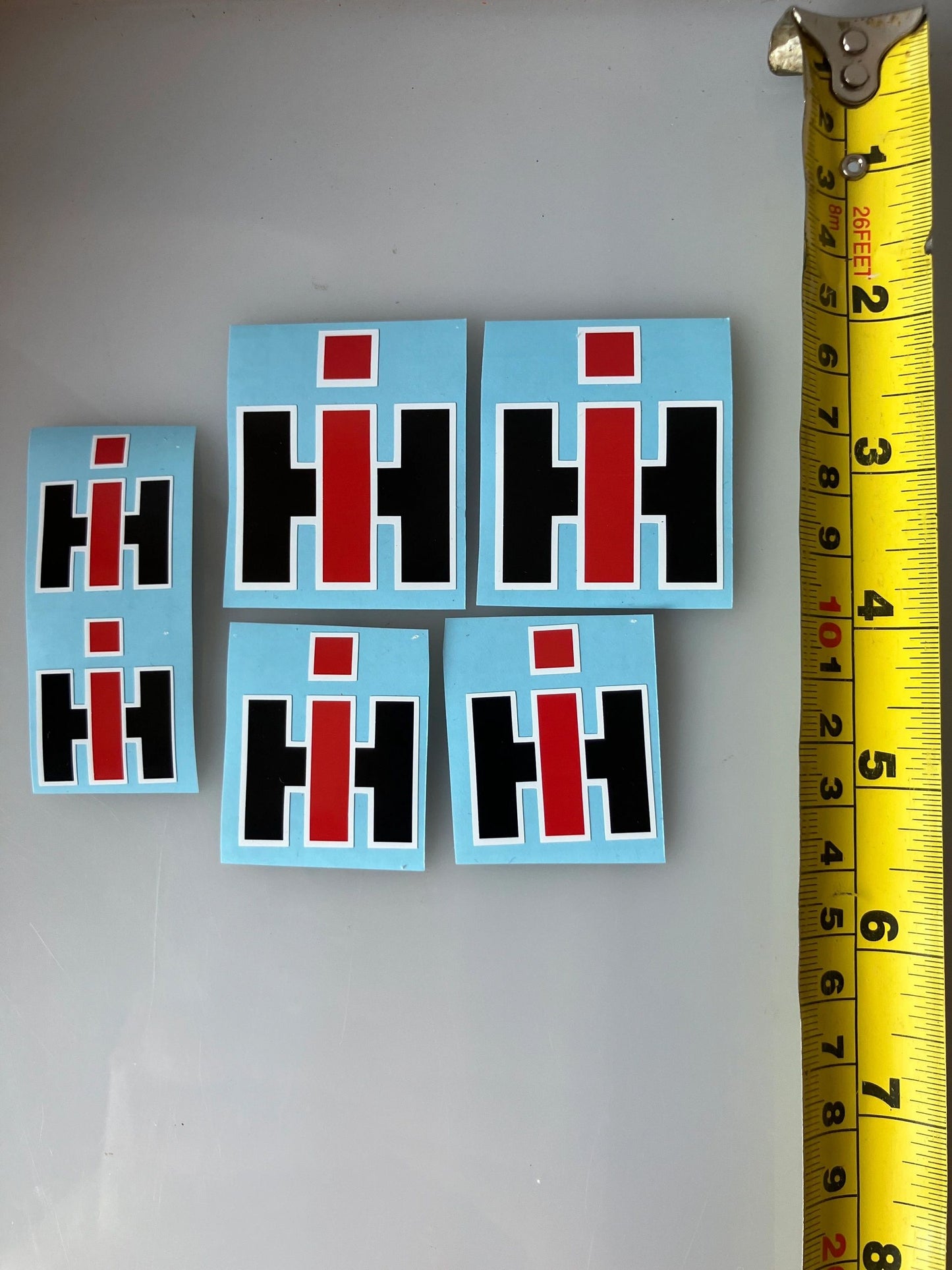 1:32 scale High quality vinyl 6 x IH International Harvester Agricultural Tractor trailer farm machinery decals Image