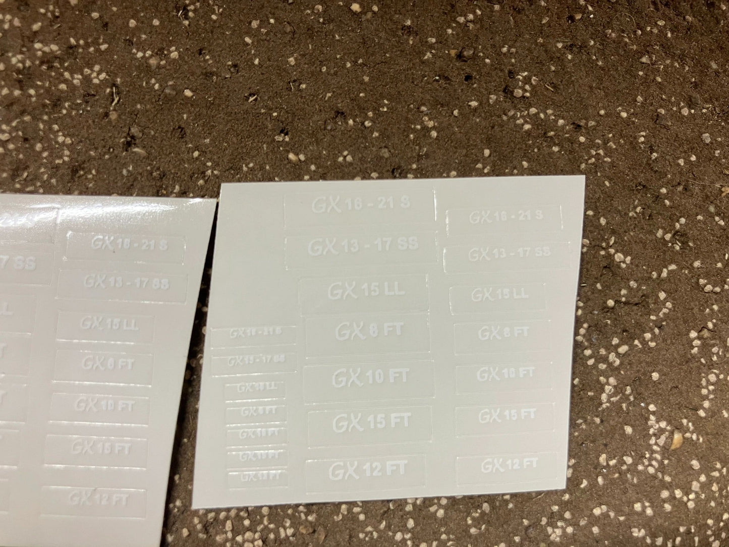 1:32 scale High quality vinyl huge pack 42 white sticker set various Stewart GX Trailer farm machinery decals Image 3