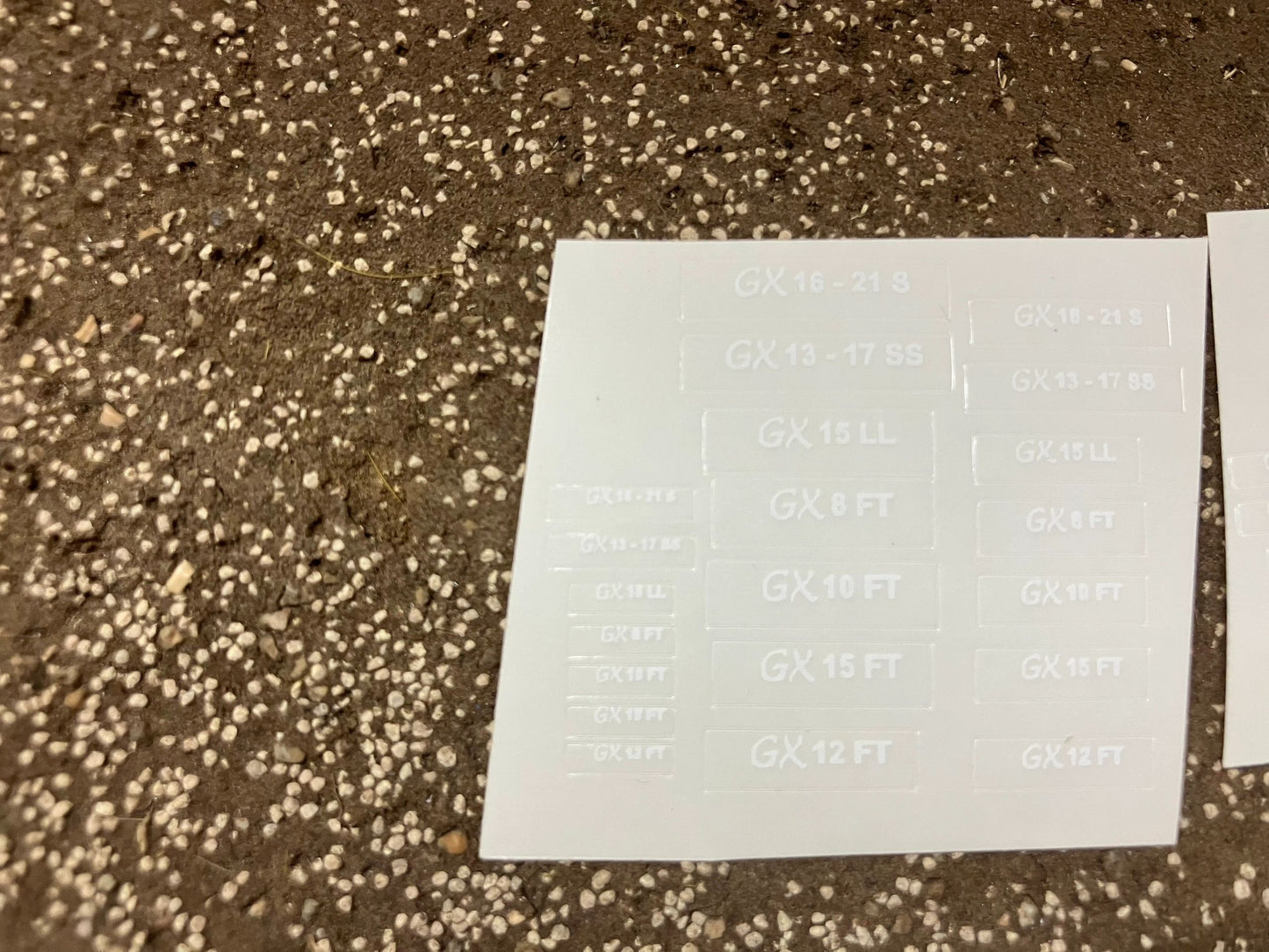1:32 scale High quality vinyl huge pack 42 white sticker set various Stewart GX Trailer farm machinery decals Image 4