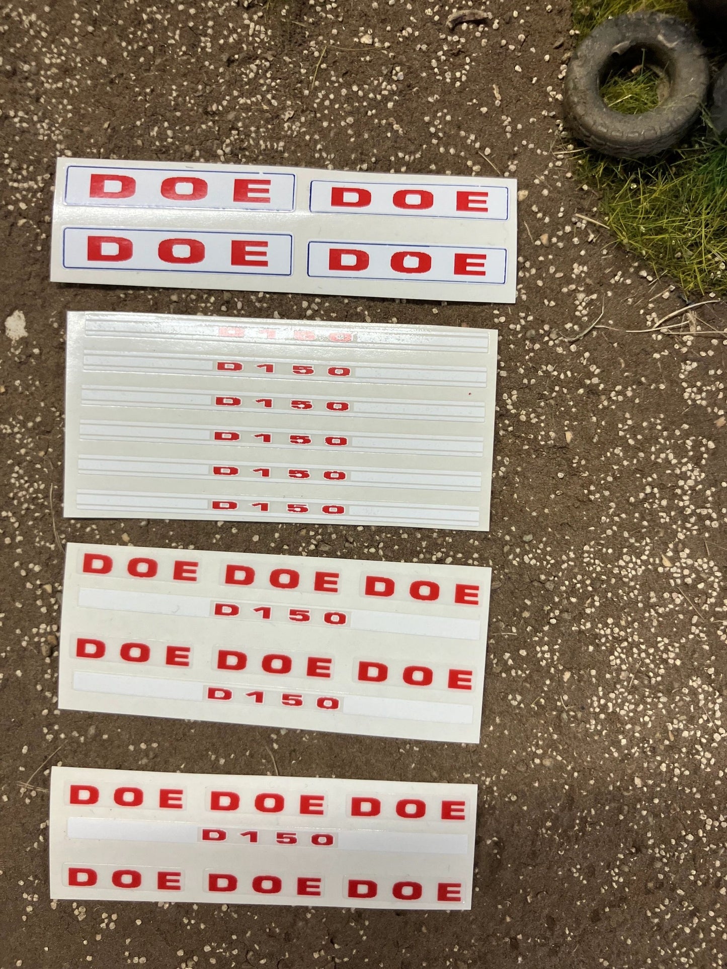 1:32 scale High quality vinyl huge pack decals DOE D150 triple D farm machinery stickers 1:32 scale Image