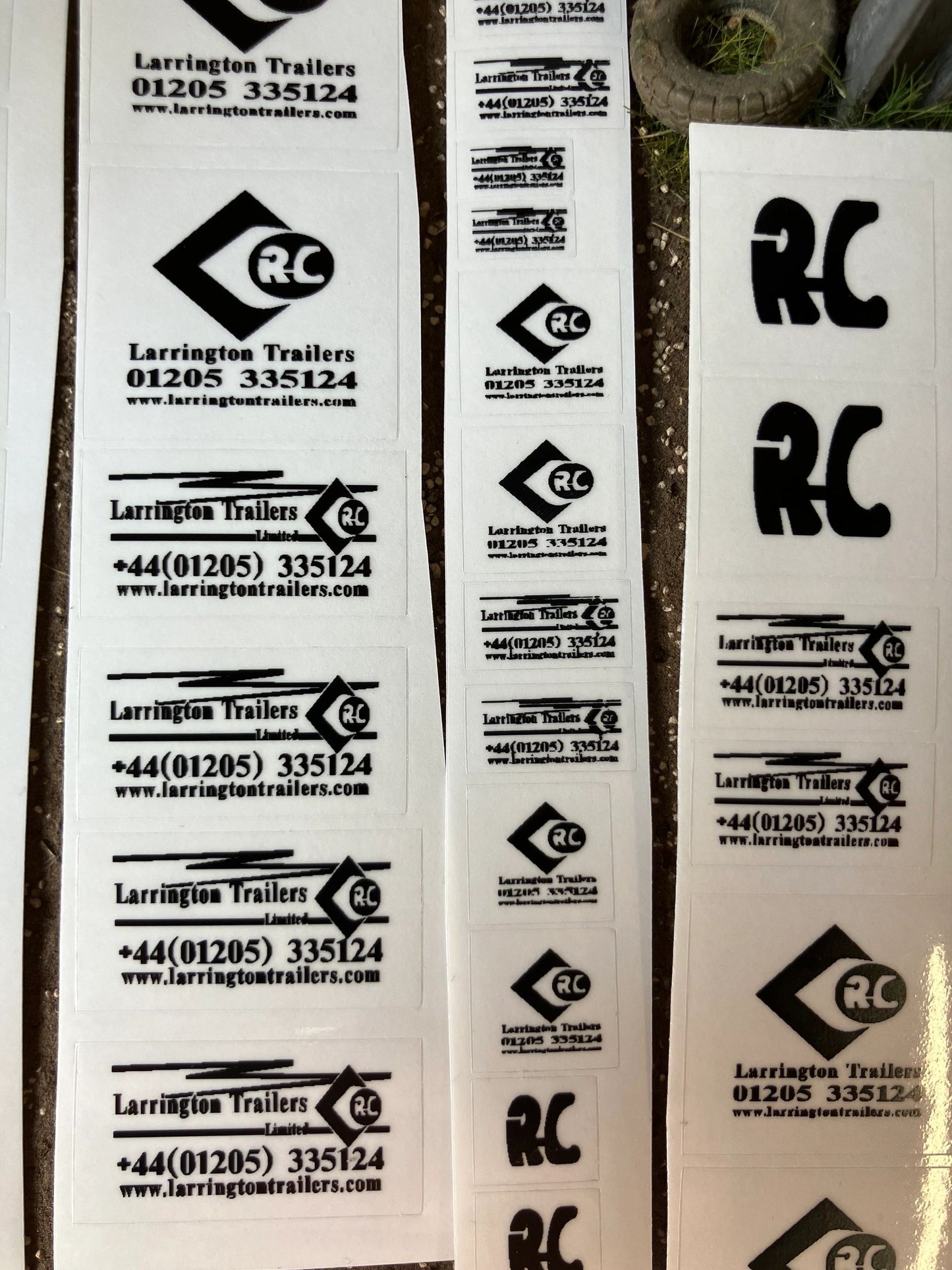 1:32 scale High quality vinyl pack 36 x sticker set Larrington Trailers root king RC farm machinery decals 1:32 scale Image 4