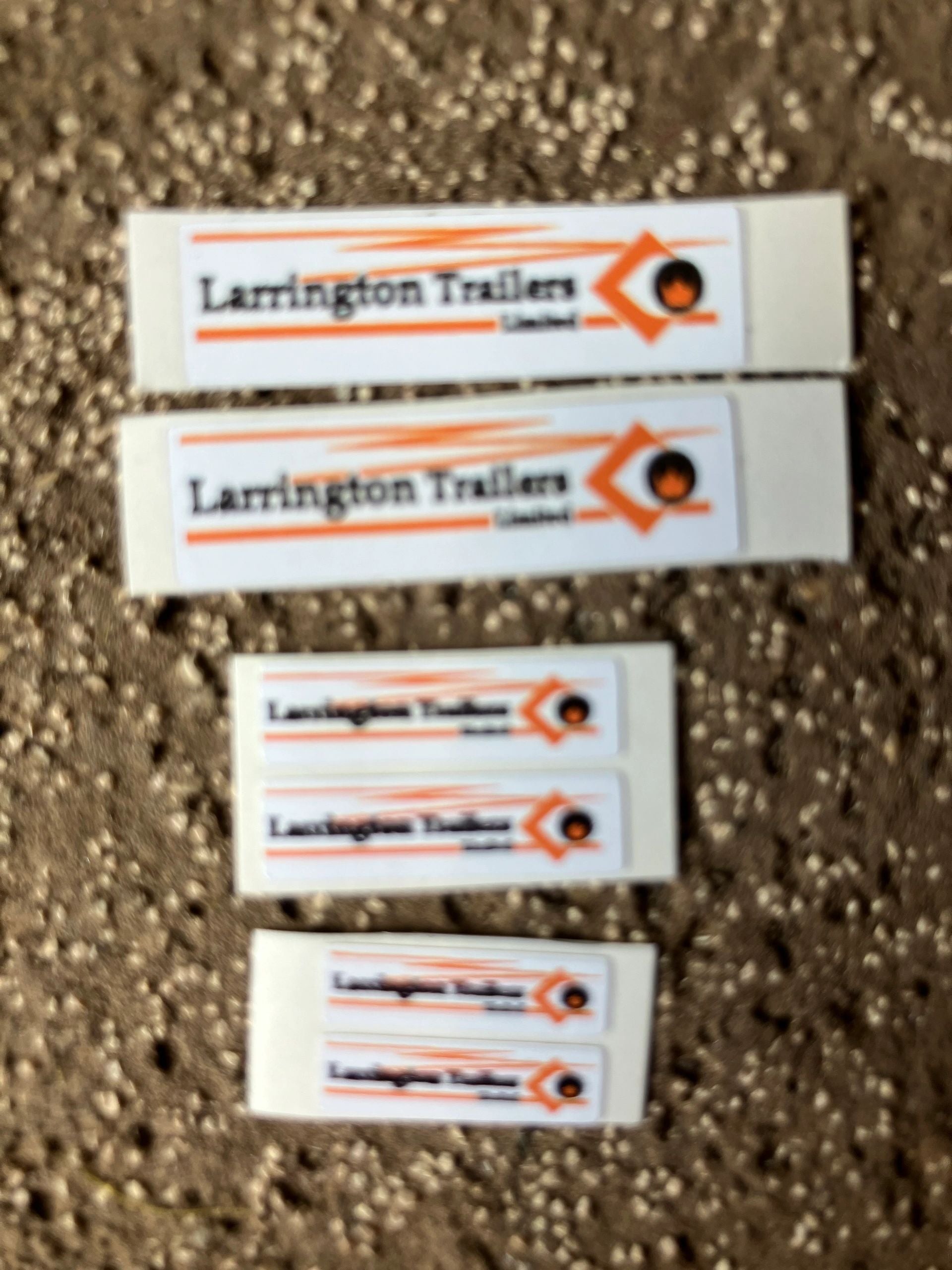 1:32 scale High quality vinyl pack 6 x sticker set Larrington Trailers farm machinery decals Image