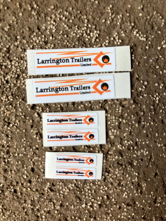1:32 scale High quality vinyl pack 6 x sticker set Larrington Trailers farm machinery decals Image 3
