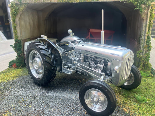 2981 Universal Hobbies Brushed metal silver Massey Ferguson 35x tractor BOXED 1:16 scale Limited Edition Image 2