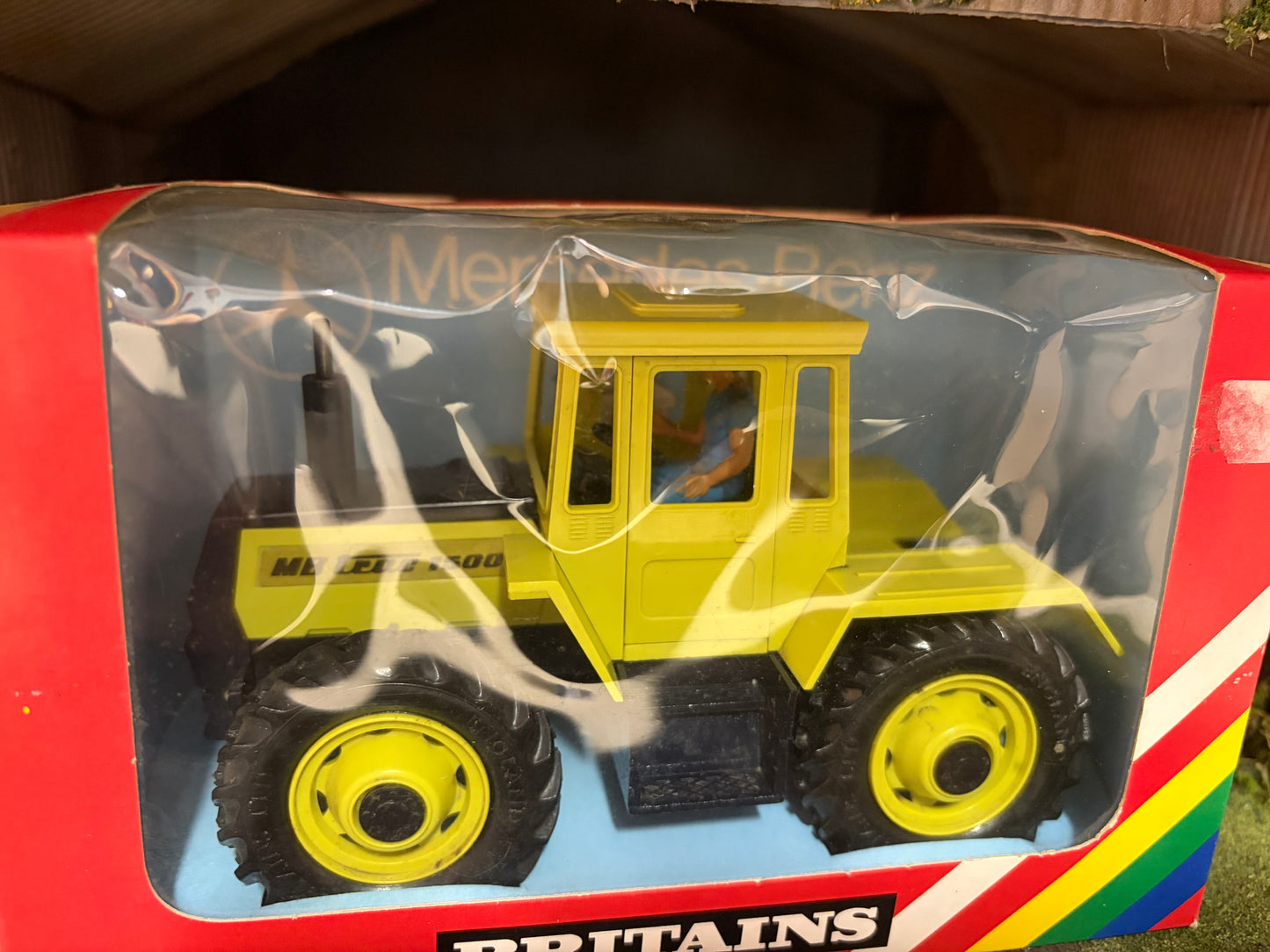Vintage Britains Mercedes-Benz MB Trac 1500 Tractor 9525 Original Rainbow Box Obsolete 1:32 Scale