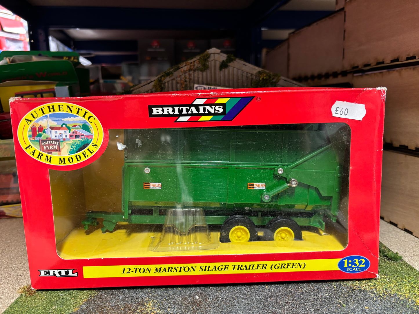 Vintage Britains Green 12 ton Marston Silage trailer 1:32 scale boxed Obsolete 42016