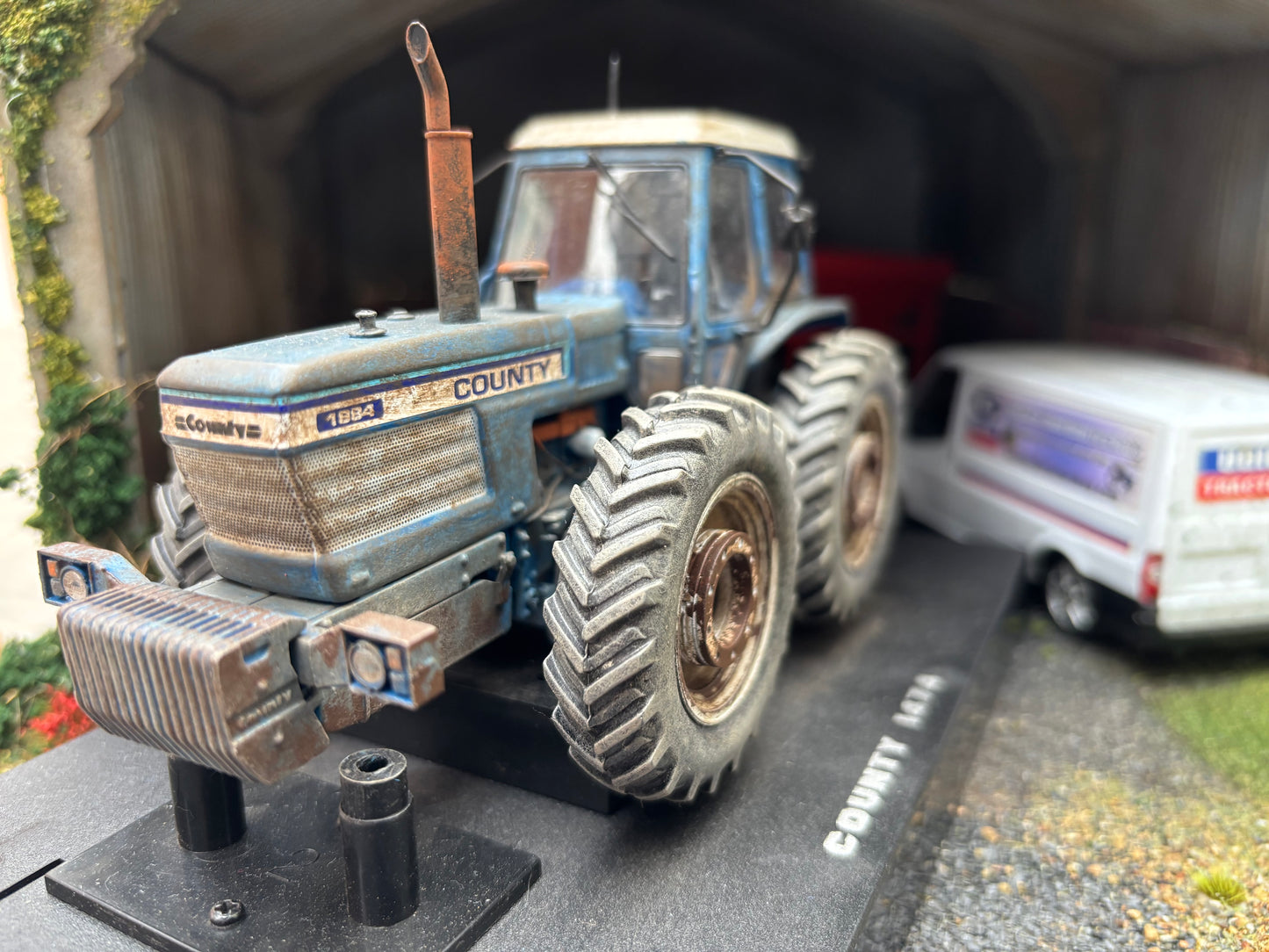 Prestige Weathered Well used County 1884 Tractor Conversion 1:32 scale wheel weights