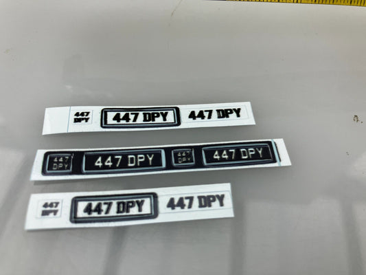 447 DPY Vintage number plates Professional Pre Cut High quality vinyl decal packs stickers 1:32 scale Image 2
