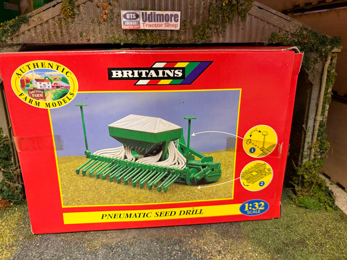 Vintage Britains 09595 Green Pneumatic Seed Drill 1997 1:32 Scale – Boxed Obsolete