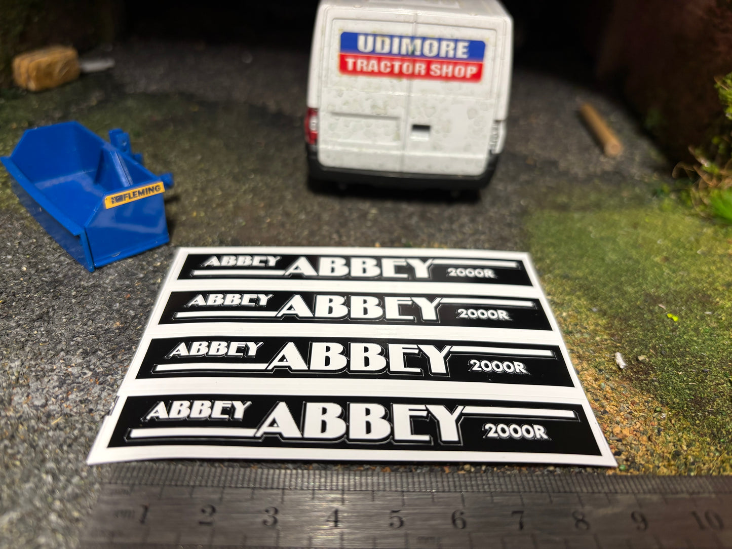 Abbey 2000R slurry tanker 1:32 scale High quality vinyl 12 white sticker set x set farm machinery spreader tanker decals