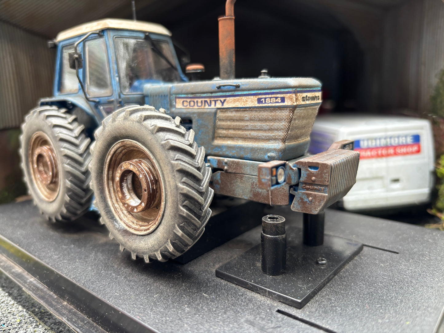 Prestige Weathered Well used County 1884 Tractor Conversion 1:32 scale wheel weights