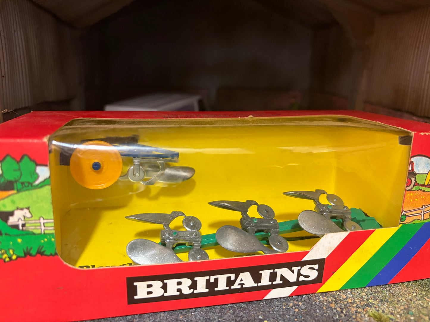 Vintage Britains Plough Set 1:32 Scale Boxed Obsolete 9546