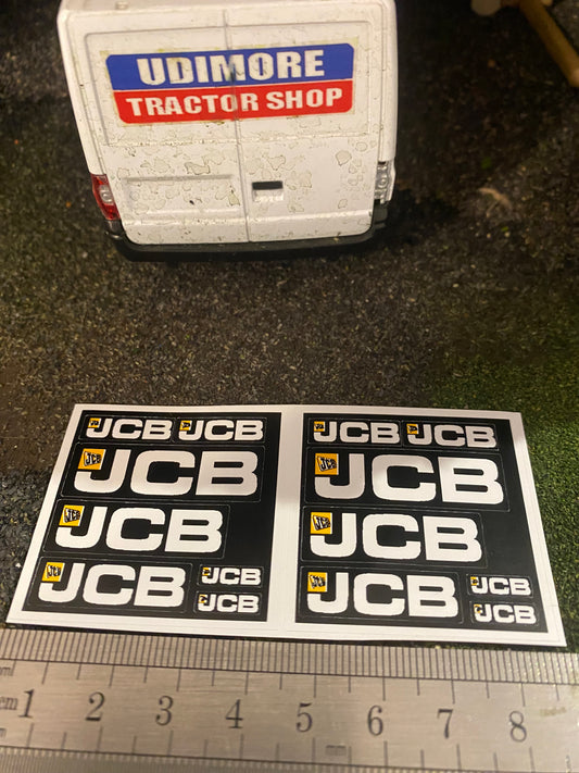 JCB construction x 14 decal pack Professional Pre Cut High quality vinyl decal packs stickers 1:32 scale Loadall Digger Backhoe