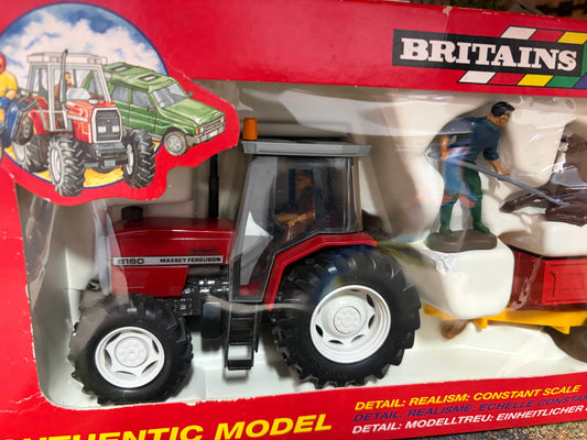 Vintage Britains Massey Ferguson 6180 Tractor & Trailer Set Original Box Obsolete 1:32 Scale 3055