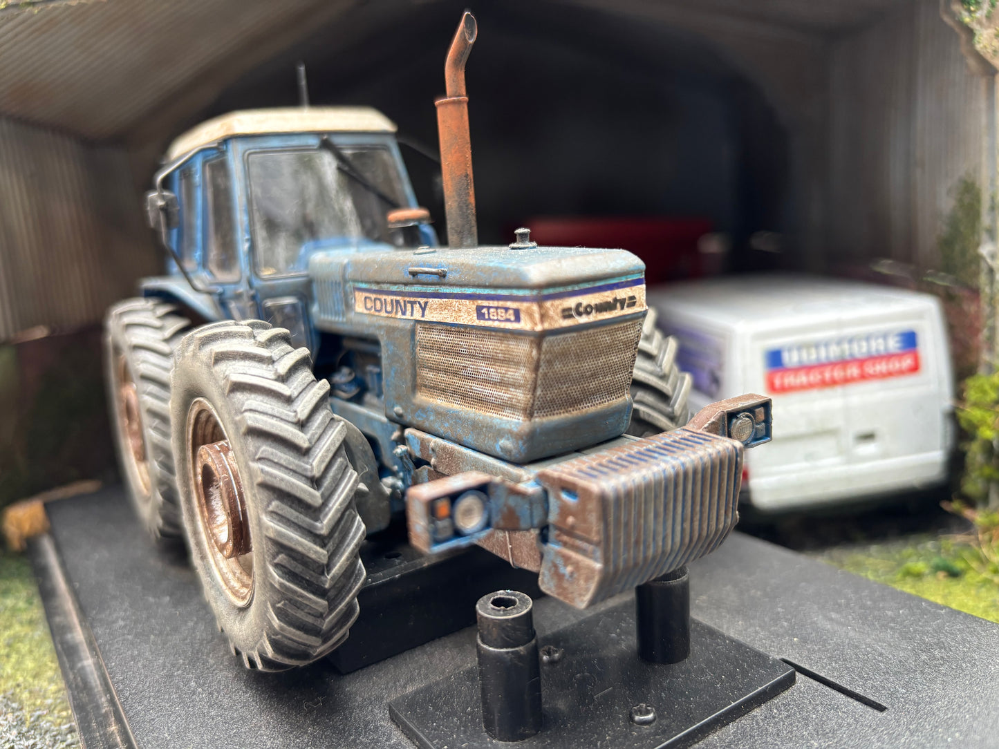 Prestige Weathered Well used County 1884 Tractor Conversion 1:32 scale wheel weights