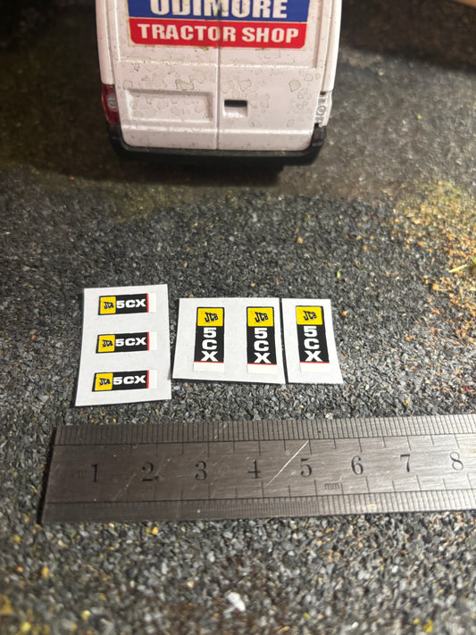 JCB 5CX backhoe loadall x 6 decals 1:32 scale High quality vinyl Tractor construction farm machinery decals