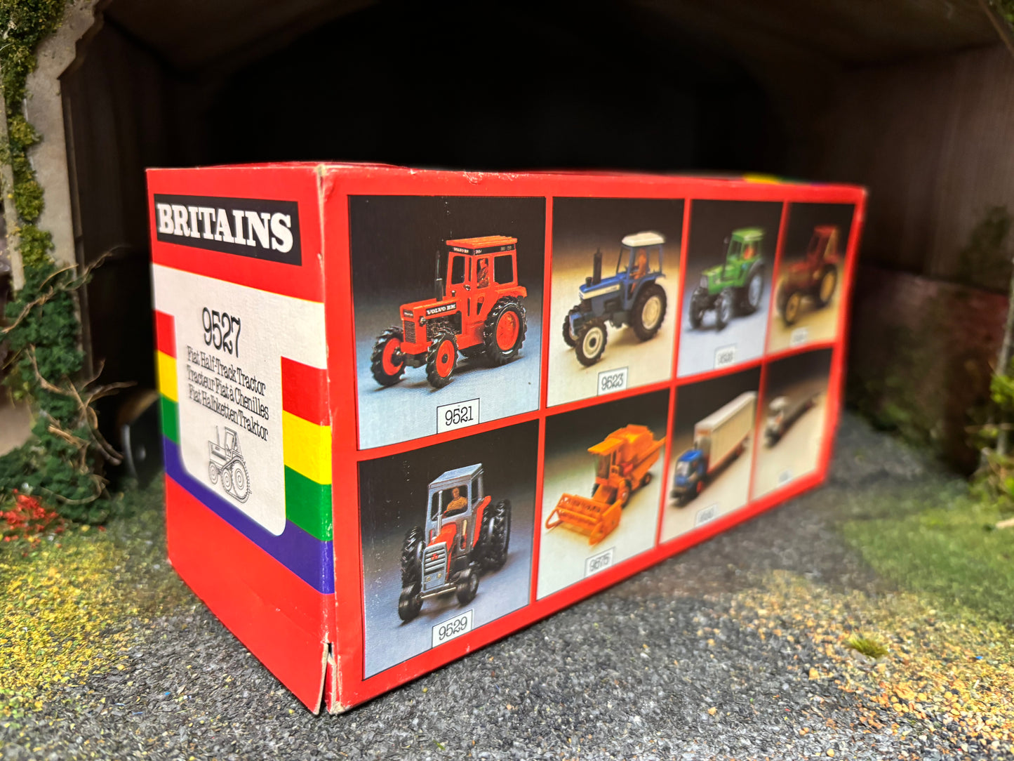 9527 Vintage Britains Brown Fiat 880 DT Half Track Tractor in original Box obsolete
