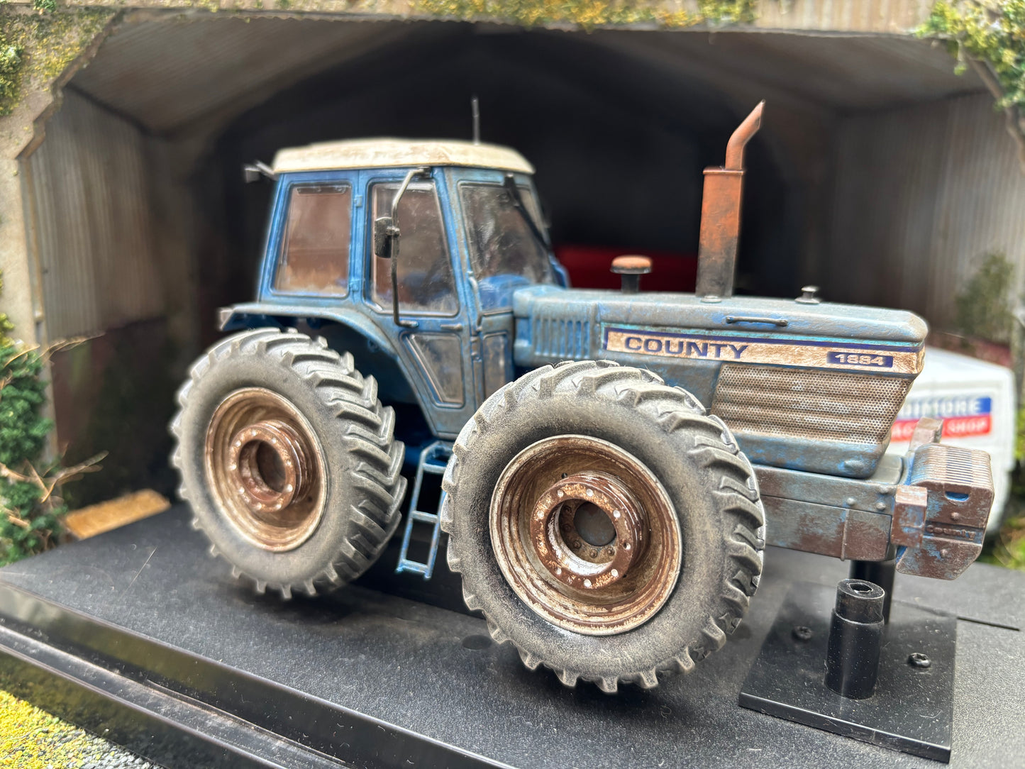 Prestige Weathered Well used County 1884 Tractor Conversion 1:32 scale wheel weights