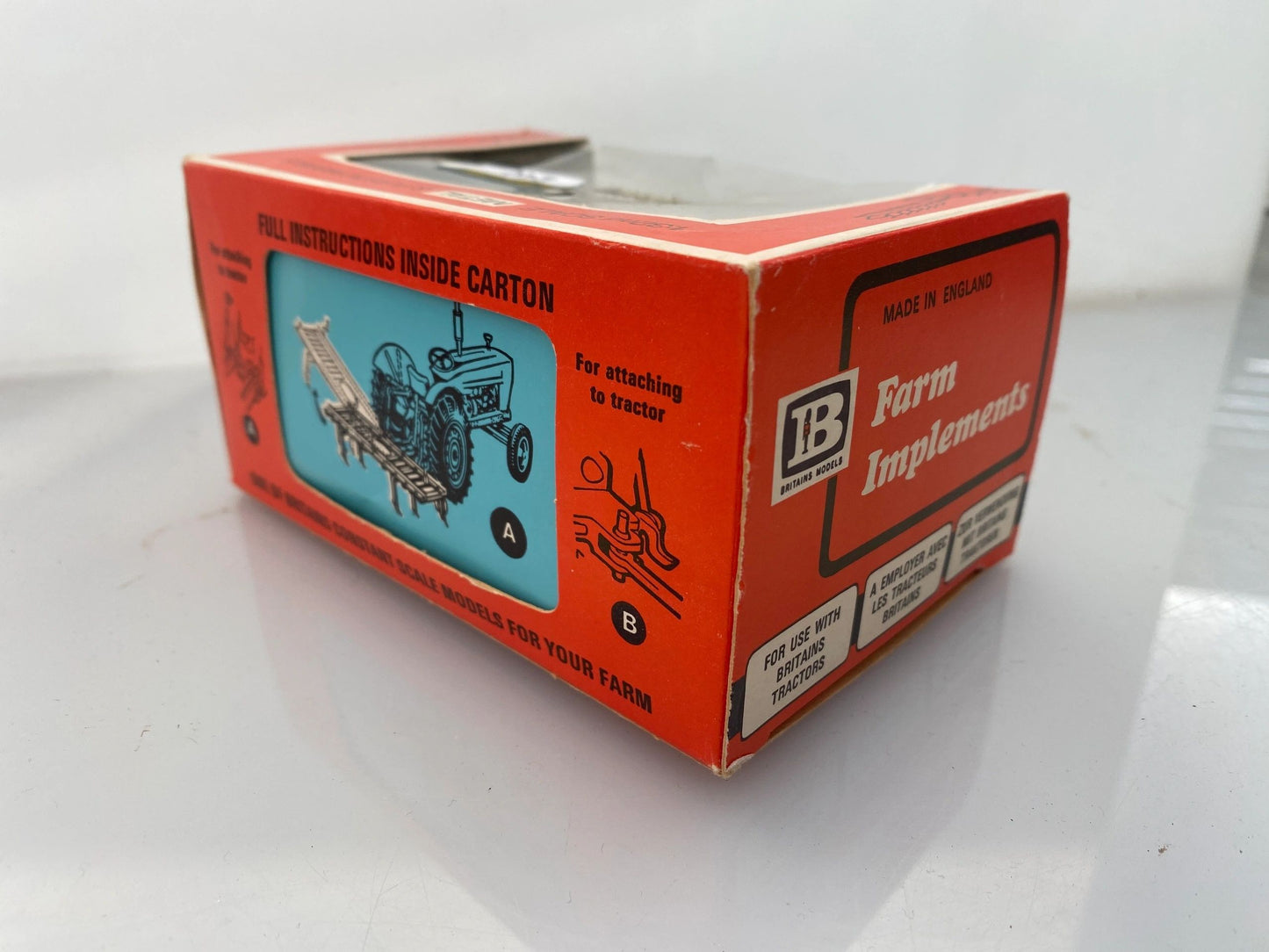 9536 Vintage Britains Rare Green Cultivator 1:32 scale STRAW box Image 4