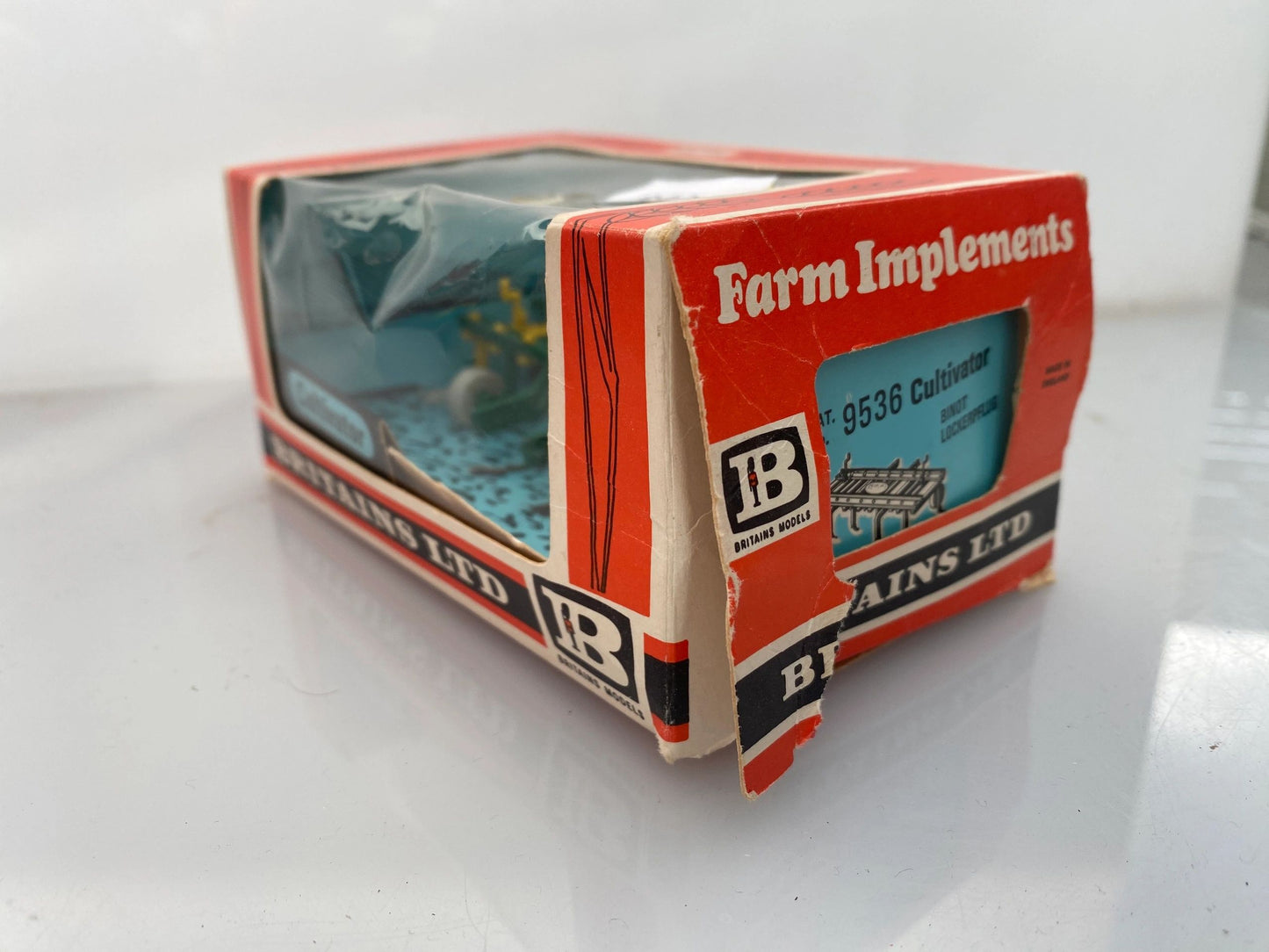 9536 Vintage Britains Rare Green Cultivator 1:32 scale STRAW box Image 7