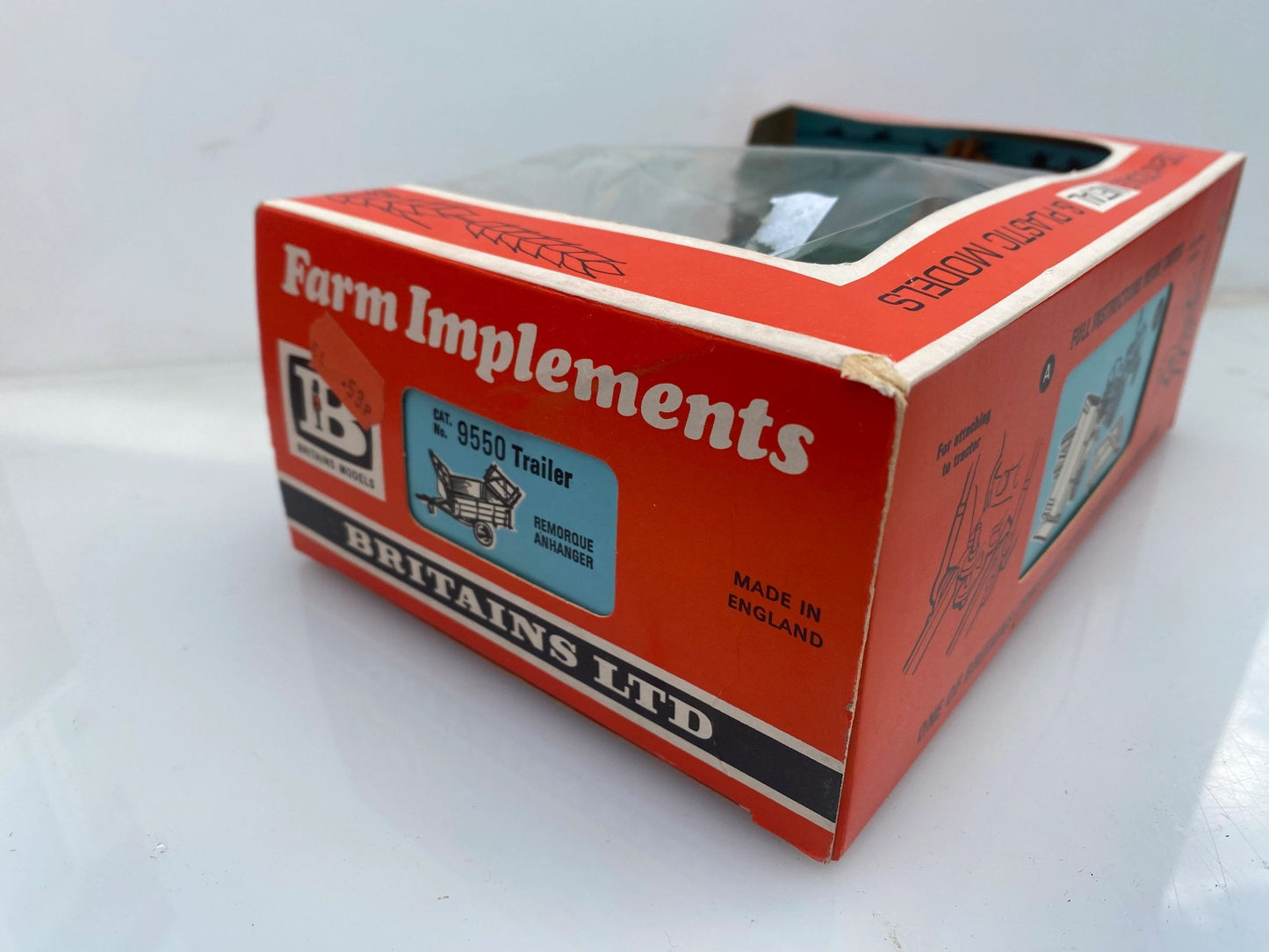 9550 Vintage Britains Rare Green tipping Bale Trailer 1:32 scale STRAW box Image 3