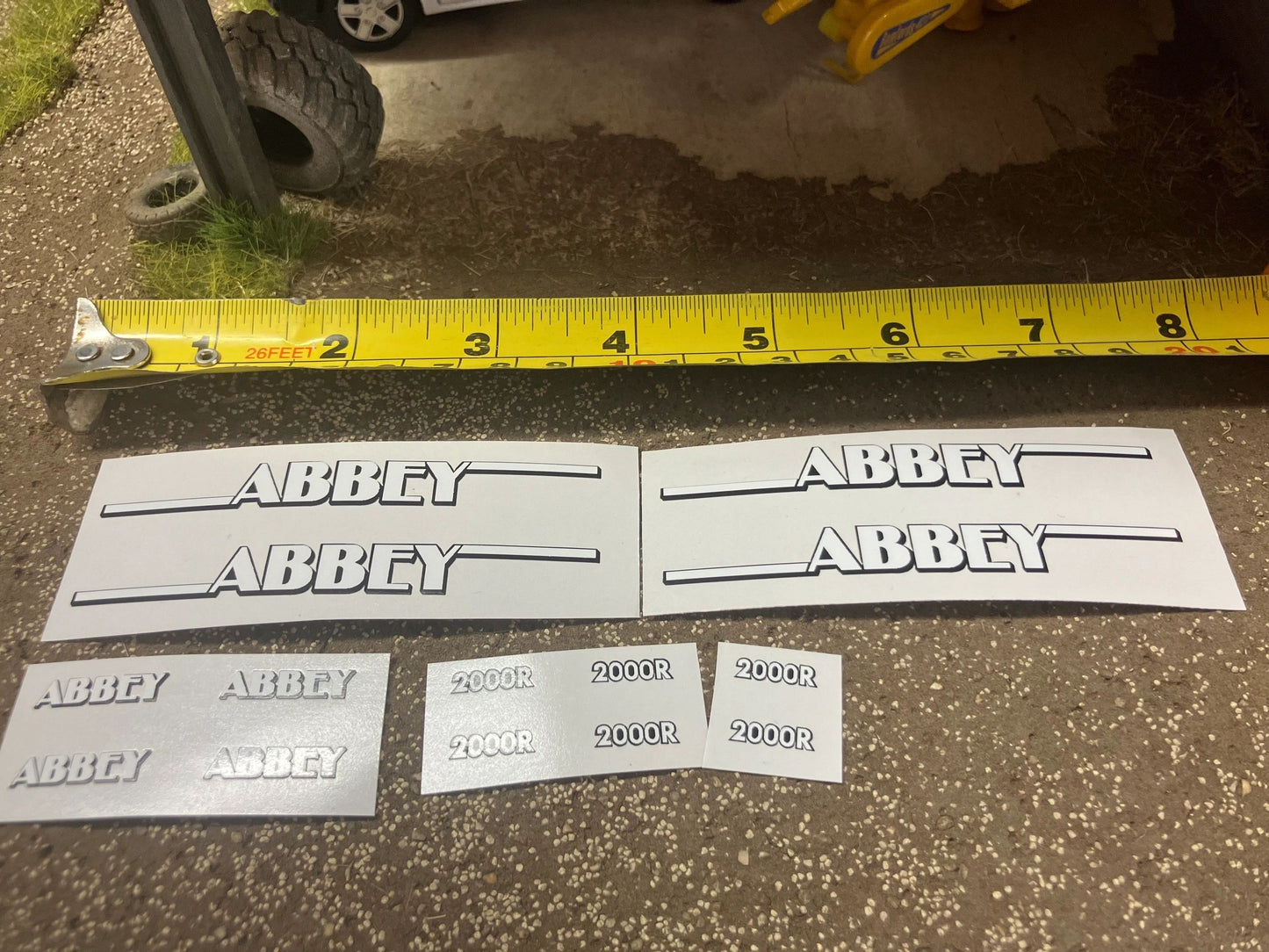 Abbey 2000R slurry tanker 1:32 scale High quality vinyl 12 white sticker set x set farm machinery spreader tanker decals Image
