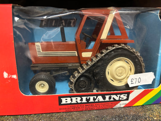 9527 Vintage Britains Brown Fiat 880 DT Half Track Tractor in original Box obsolete
