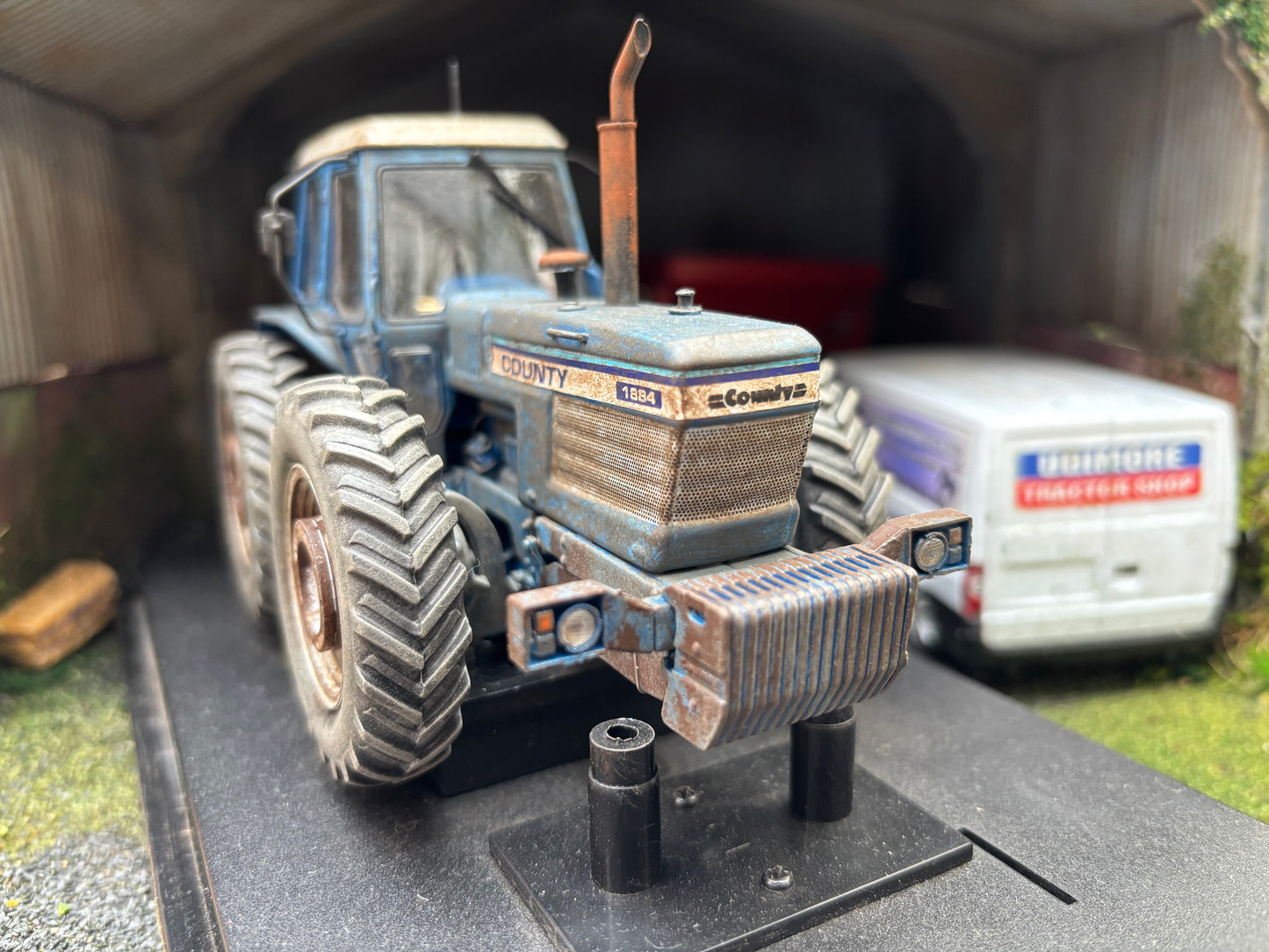 Prestige Weathered Well used County 1884 Tractor Conversion 1:32 scale wheel weights