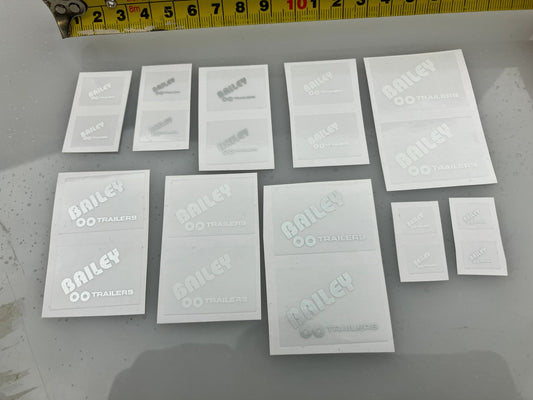 Bailey pre cut professional High quality vinyl Decals HUGE pack of White Bailey 1:32 scale Image 2