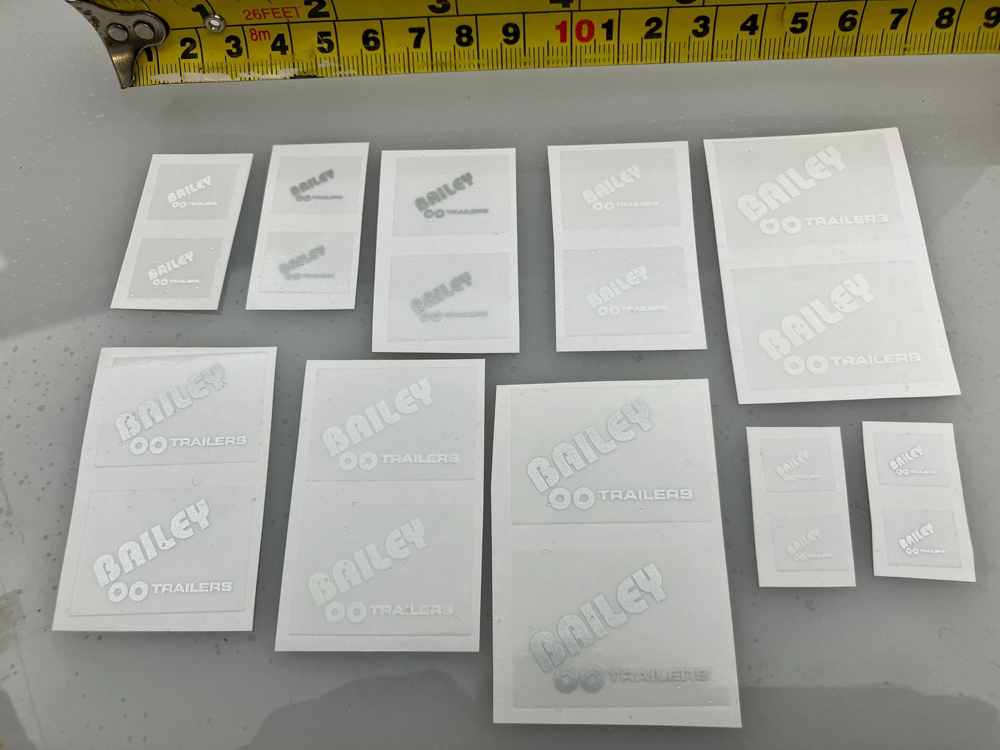 Bailey pre cut professional High quality vinyl Decals HUGE pack of White Bailey 1:32 scale Image 4