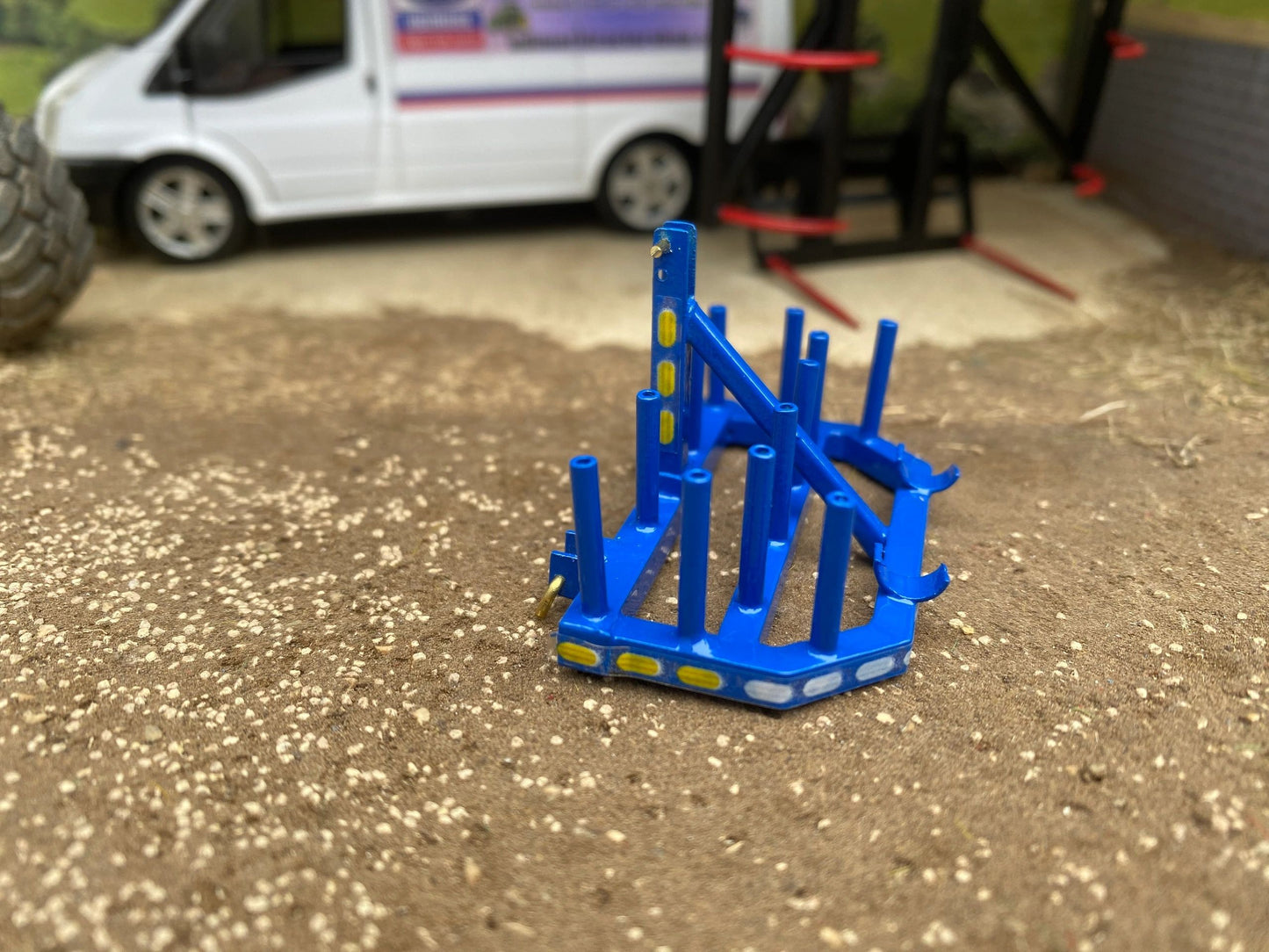 Blue Hand made Brass Bale wrap holder 1:32 scale Image 4