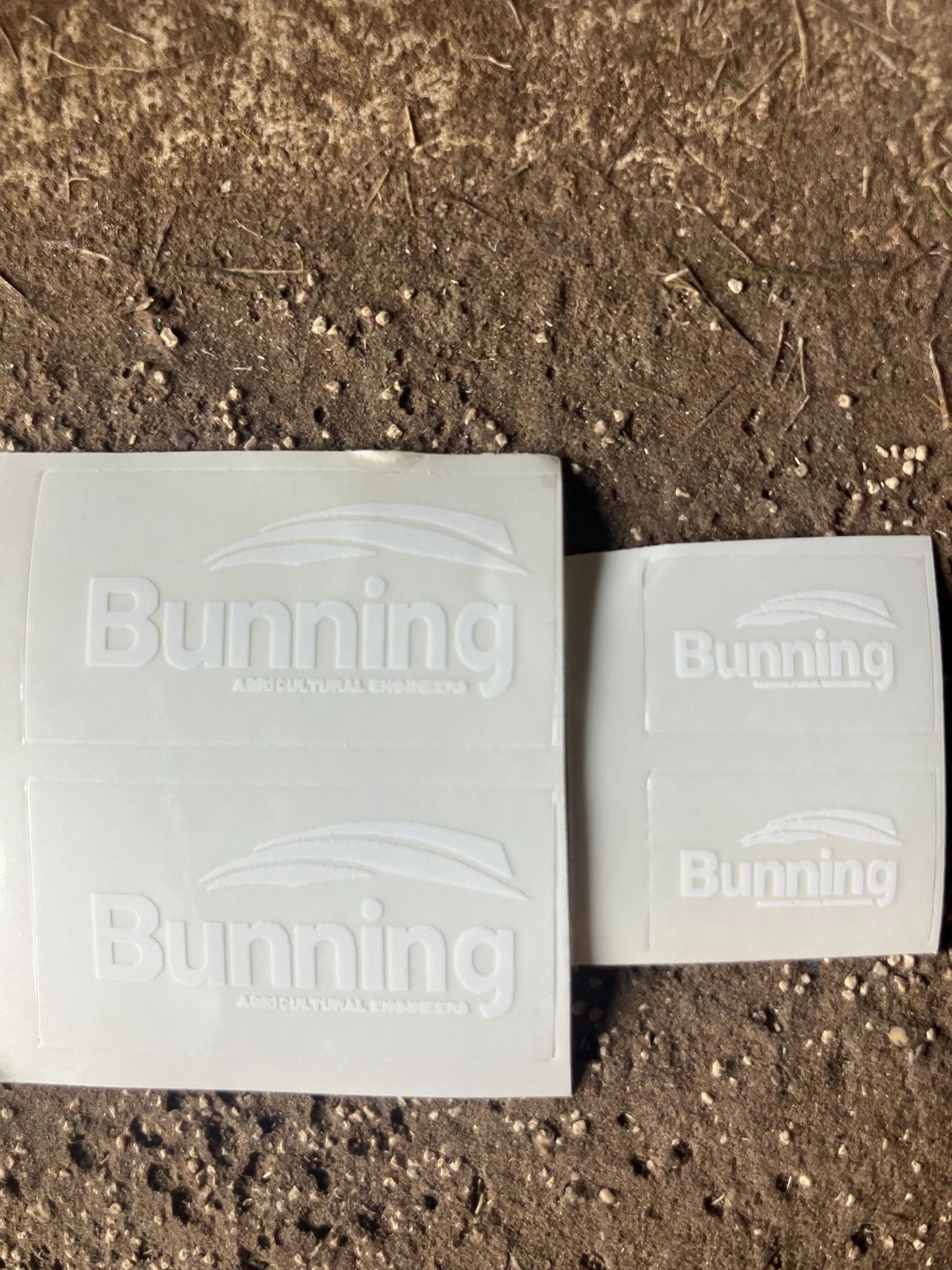 Bunning spreader farm machinery decals pre cut High quality white vinyl decals 1:32 scale Image
