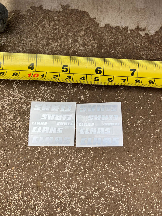 Claas farm machinery tractor combine baler Pre cut professional High quality vinyl 12 silver sticker set decals 1:32 scale Image 2