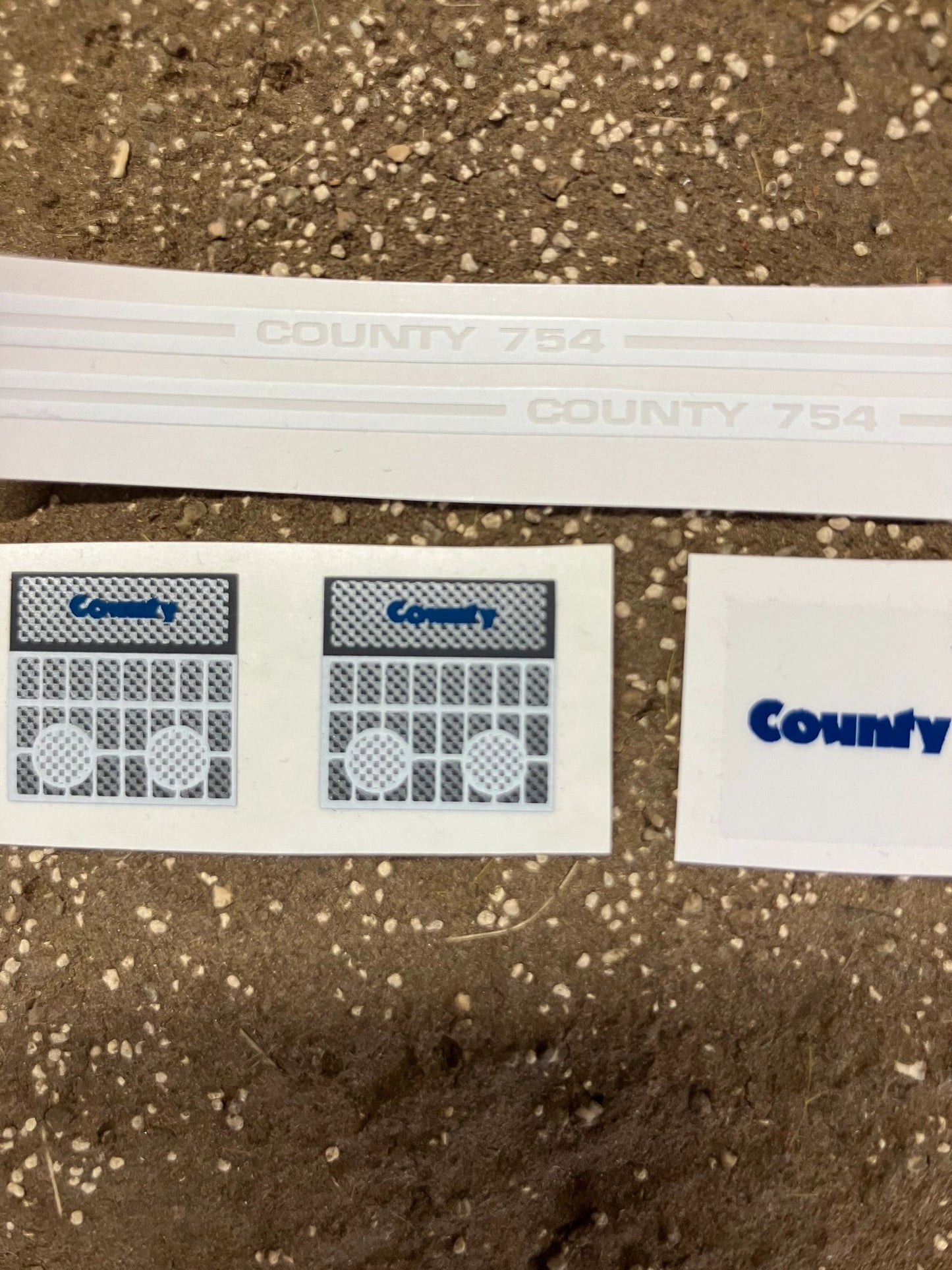 County 754 Tractor Pre cut professional High quality vinyl decals bonnet front grill lights farm machinery stickers 1:32 scale Image