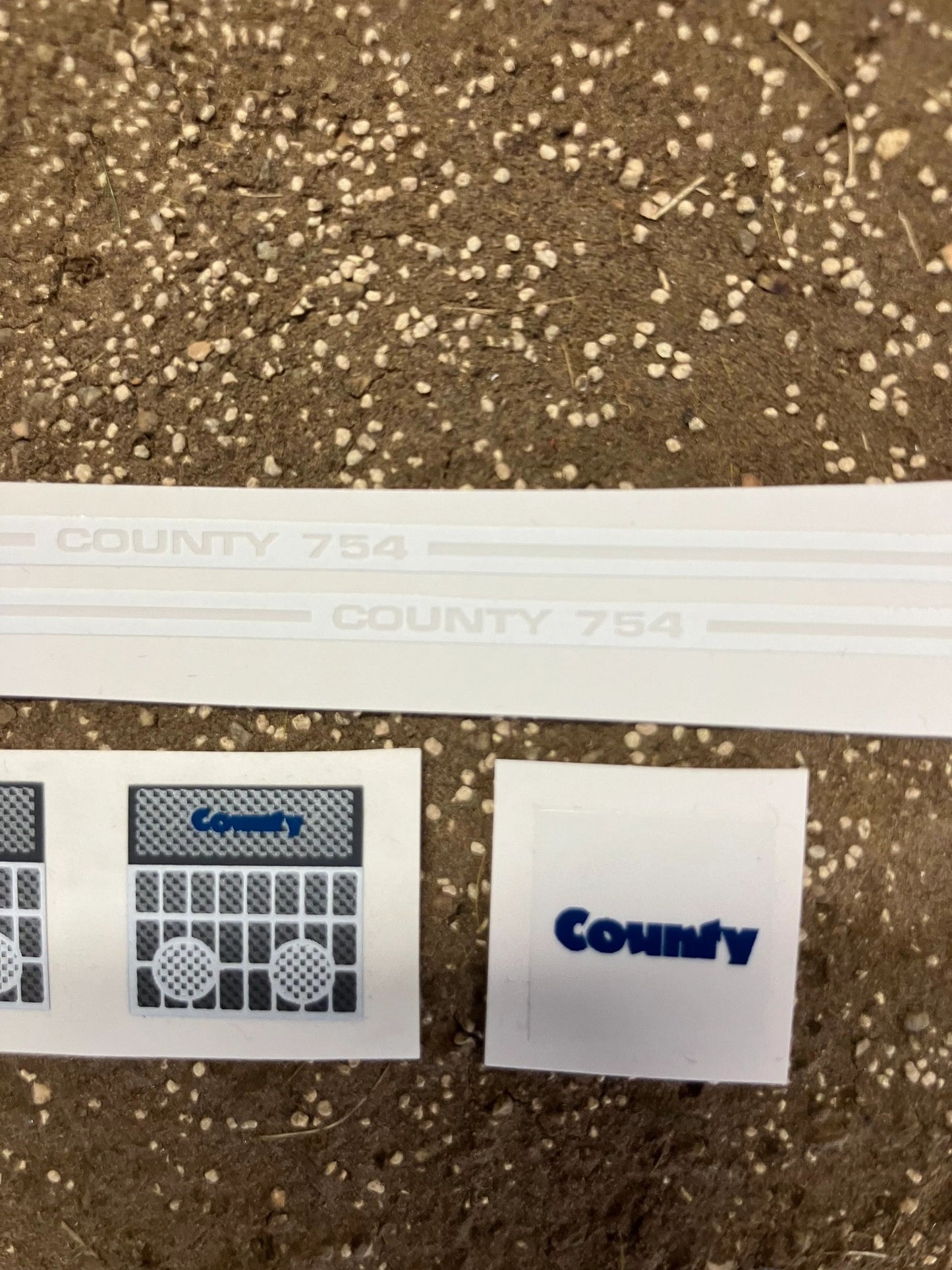 County 754 Tractor Pre cut professional High quality vinyl decals bonnet front grill lights farm machinery stickers 1:32 scale Image 2