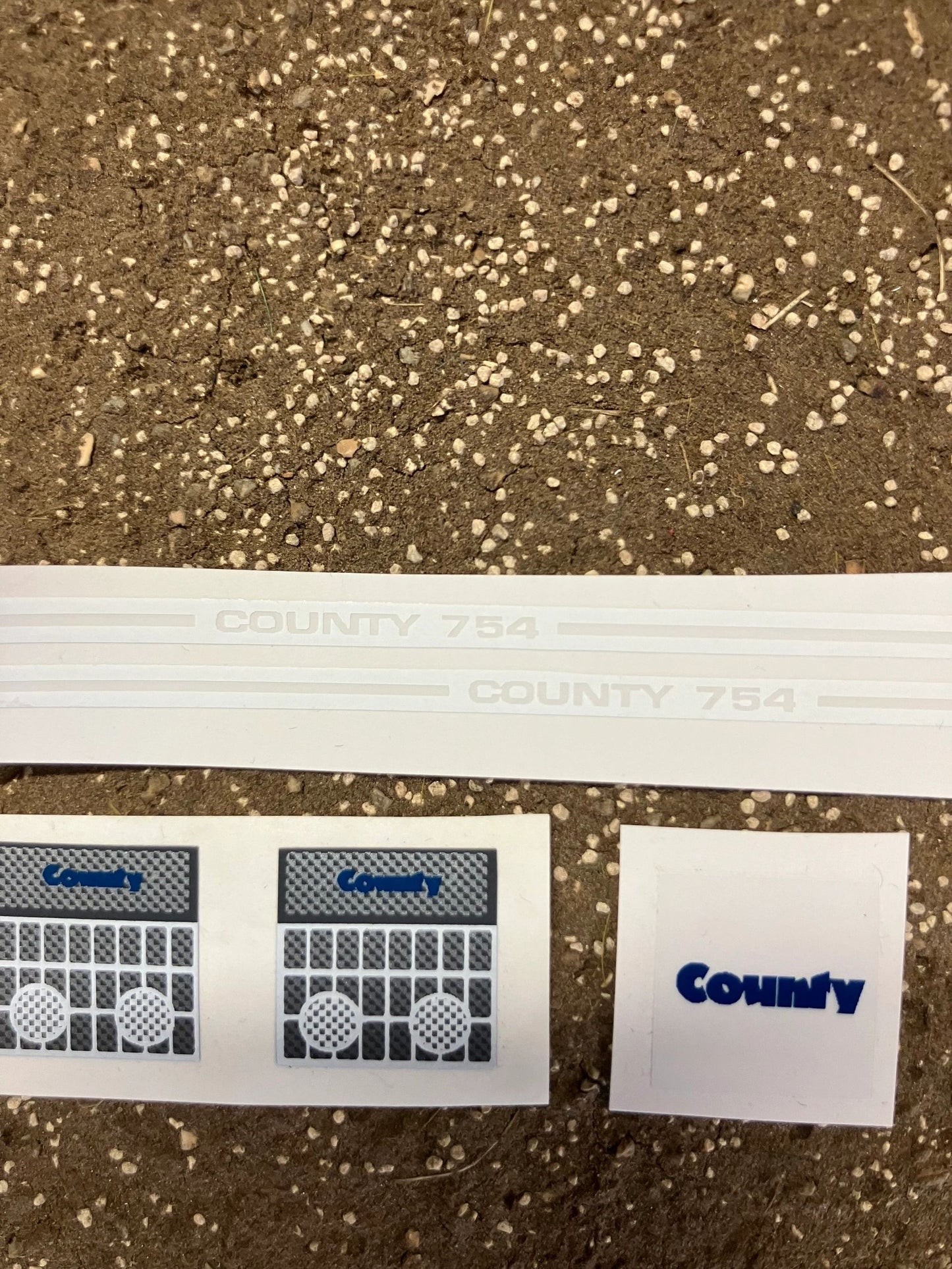 County 754 Tractor Pre cut professional High quality vinyl decals bonnet front grill lights farm machinery stickers 1:32 scale Image 3