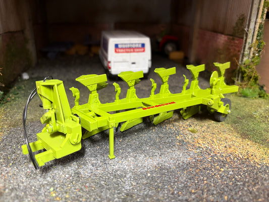 Exclusive UTS Scratch Built Dowdeswell DP7 5 Furrow Plough – Green Mouldboards, Britains Linkage – 1:32 Scale