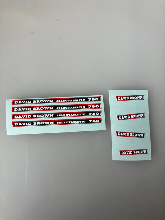 David Brown 780 selectamatic Tractor decals 1:32 scale High quality vinyl 8 x decals farm machinery decals Image 2