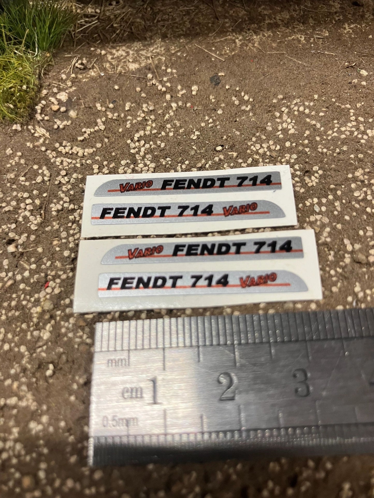 Fendt 714 Tractor Silver black red decals Professional pre cut High quality vinyl farm machinery decals 1:32 scale Image