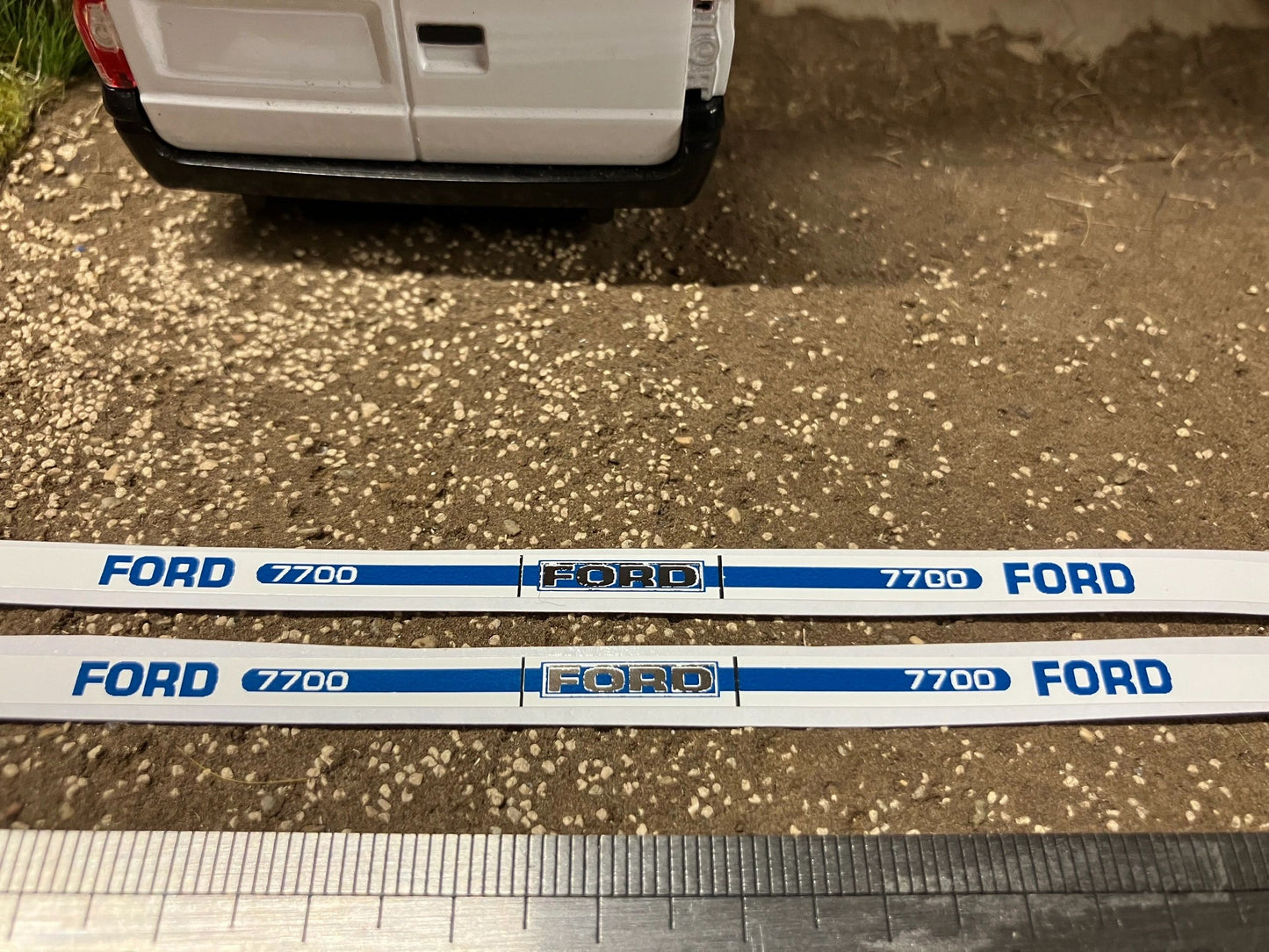 Ford 7700 Tractor metallic reflective silver Professional pre cut High quality vinyl bonnet decals farm machinery Britains decals 1:32 scale Image 4